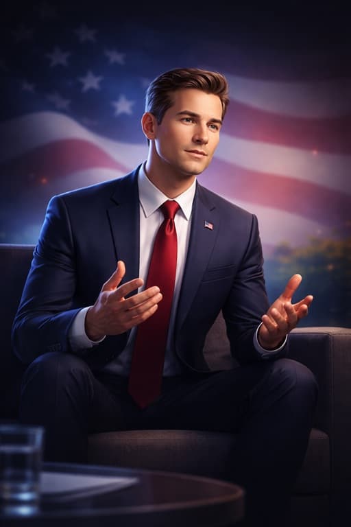 MAGA debater in debate stance