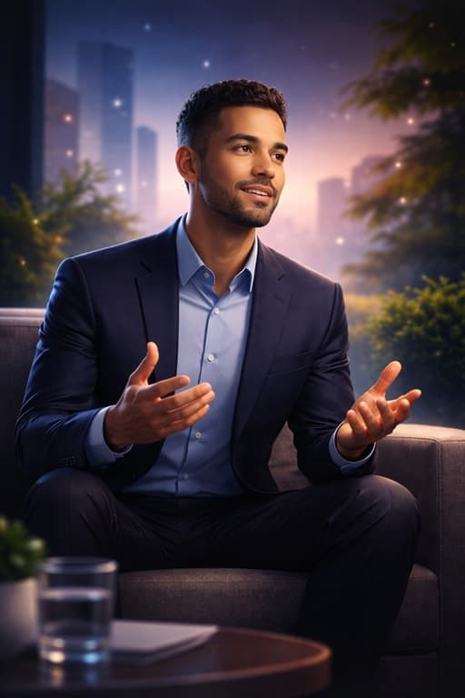 Progressive debater in debate stance